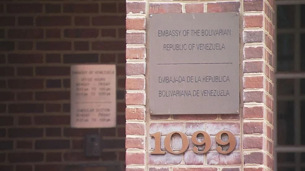 Venezuelan Embassy sign in Washington, D.C.