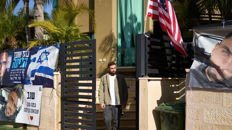Segev Kalfon outside his home in Israel after release