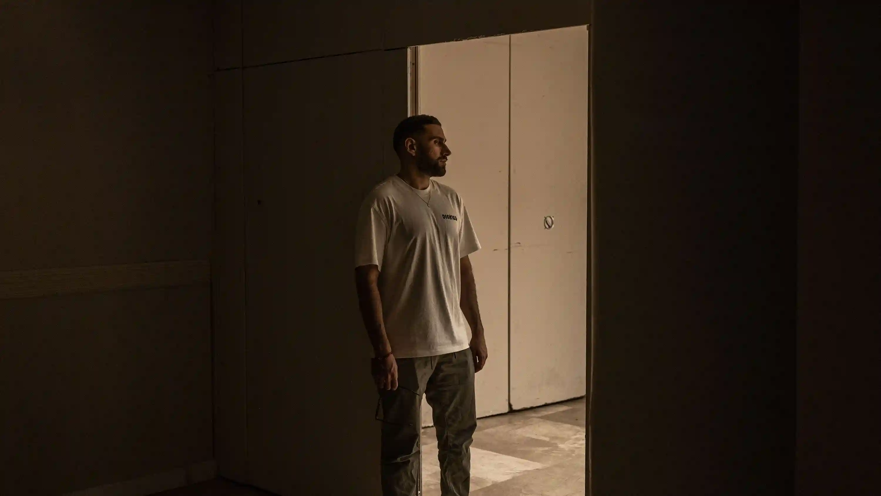 Segev Kalfon standing quietly after returning home