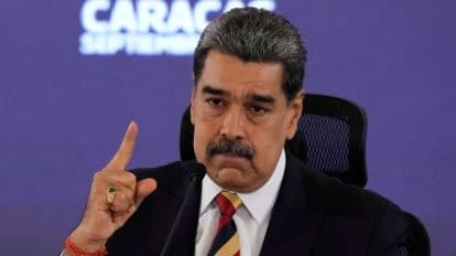Nicolas Maduro speaking during a televised address